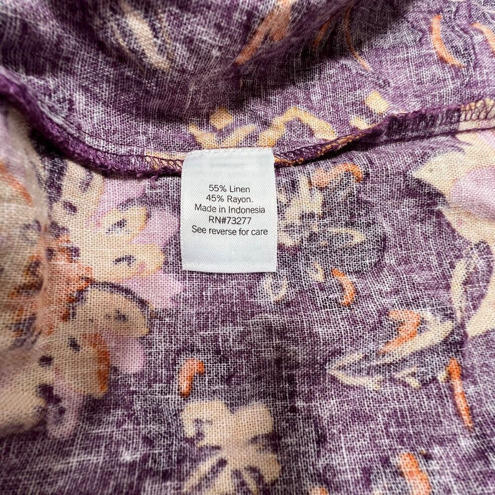 Sonoma PM Sleeveless Floral Tiered Mini Swing Dress Purple Yellow Boho Tie Neck - Picture 4 of 6